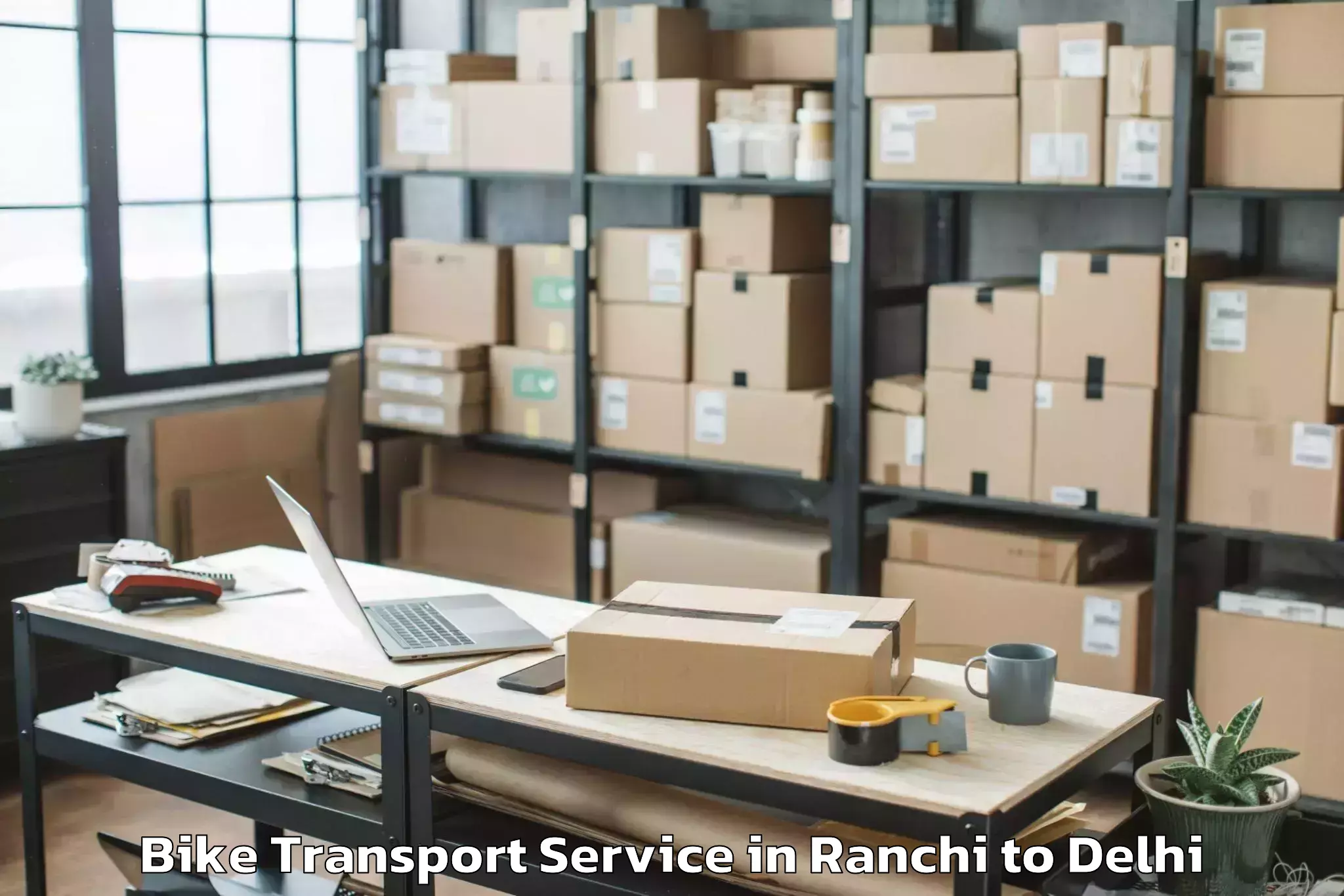 Book Ranchi to Unity One Janakpuri Mall Bike Transport Online